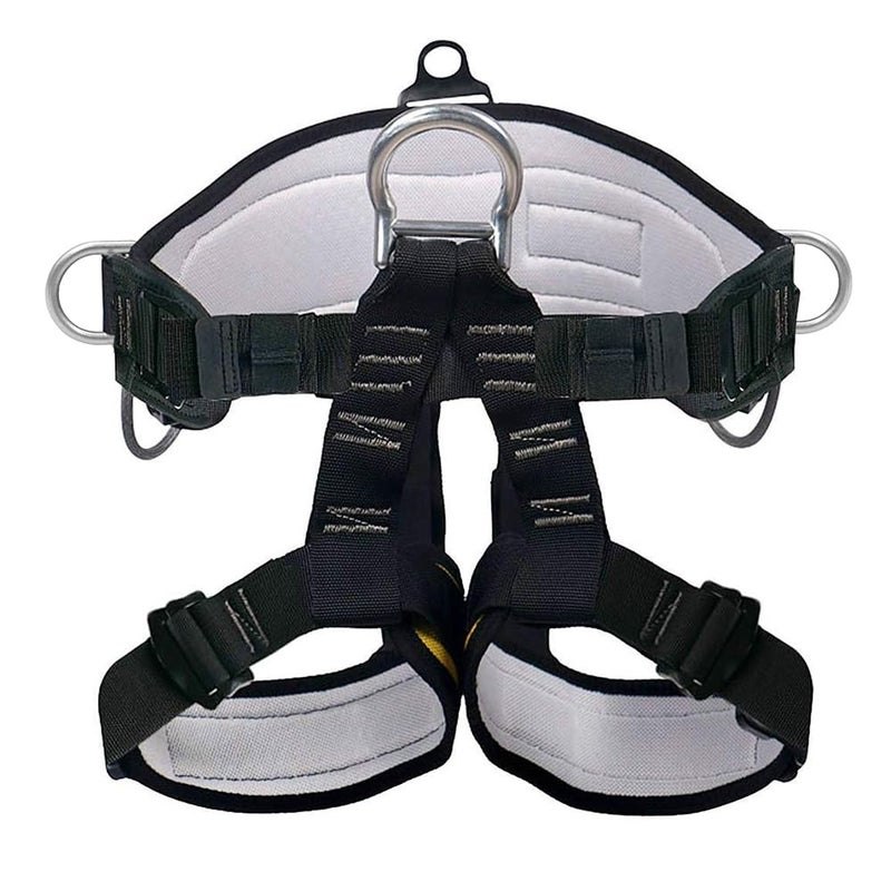 X XBEN Thicken Climbing Harness, Protect Waist Safety Harness Gear, Wider Half Body Harness for Roofing Fire Rescuing Rock Climbing Rappelling Tree Climb - Image 1